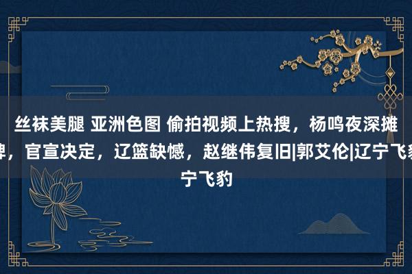 丝袜美腿 亚洲色图 偷拍视频上热搜，杨鸣夜深摊牌，官宣决定，辽篮缺憾，赵继伟复旧|郭艾伦|辽宁飞豹
