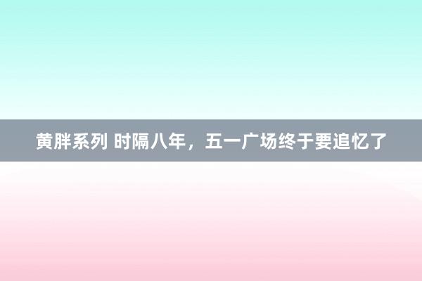 黄胖系列 时隔八年，五一广场终于要追忆了