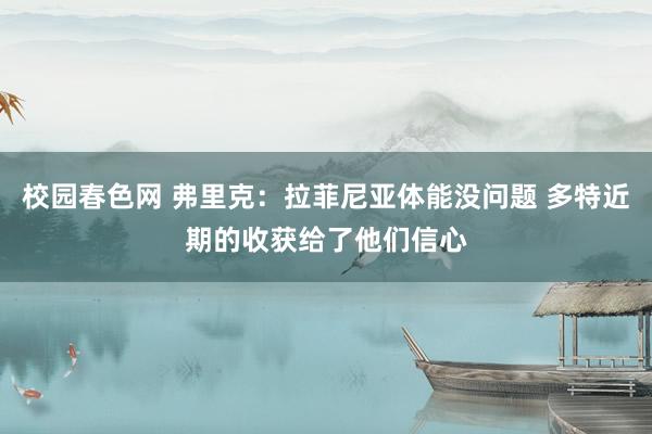校园春色网 弗里克：拉菲尼亚体能没问题 多特近期的收获给了他